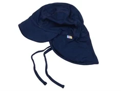 Mørkeblå solhat med bindebånd og skygge for og bag fra Joha 99098 121